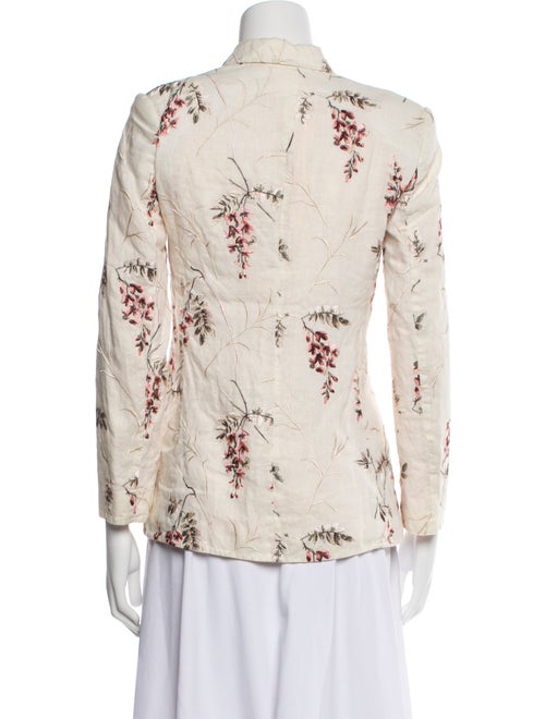 Rebecca Taylor Linen Floral Print Blazer
