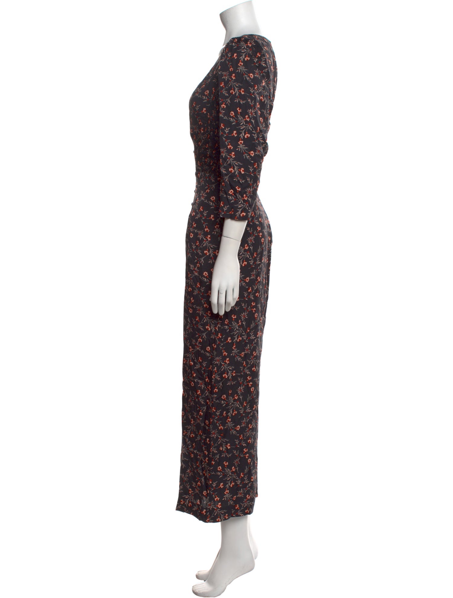 Rebecca Taylor Floral Print V-Neck Jumpsuit