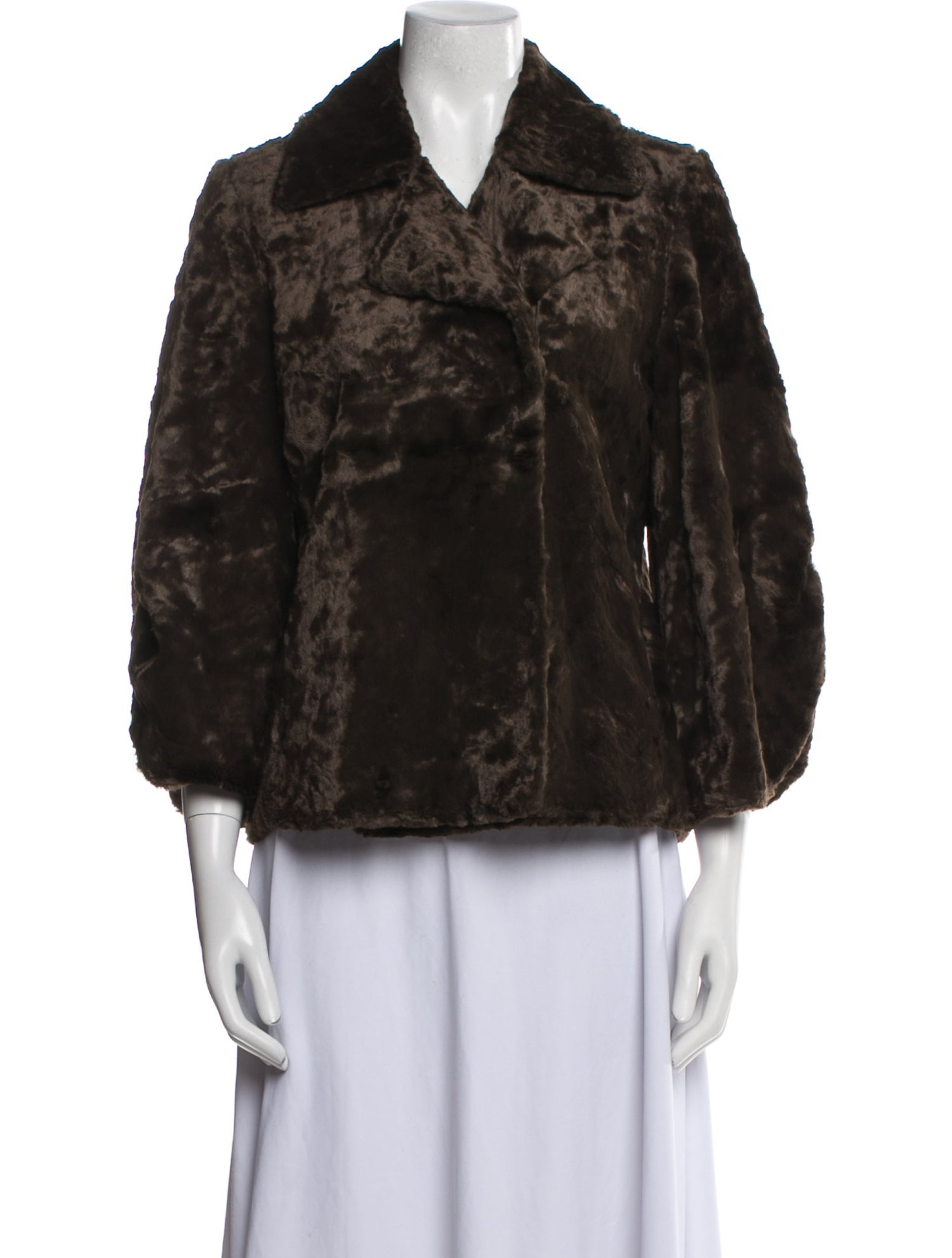 Rebecca Taylor Faux Fur Animal Print Faux Fur Jacket