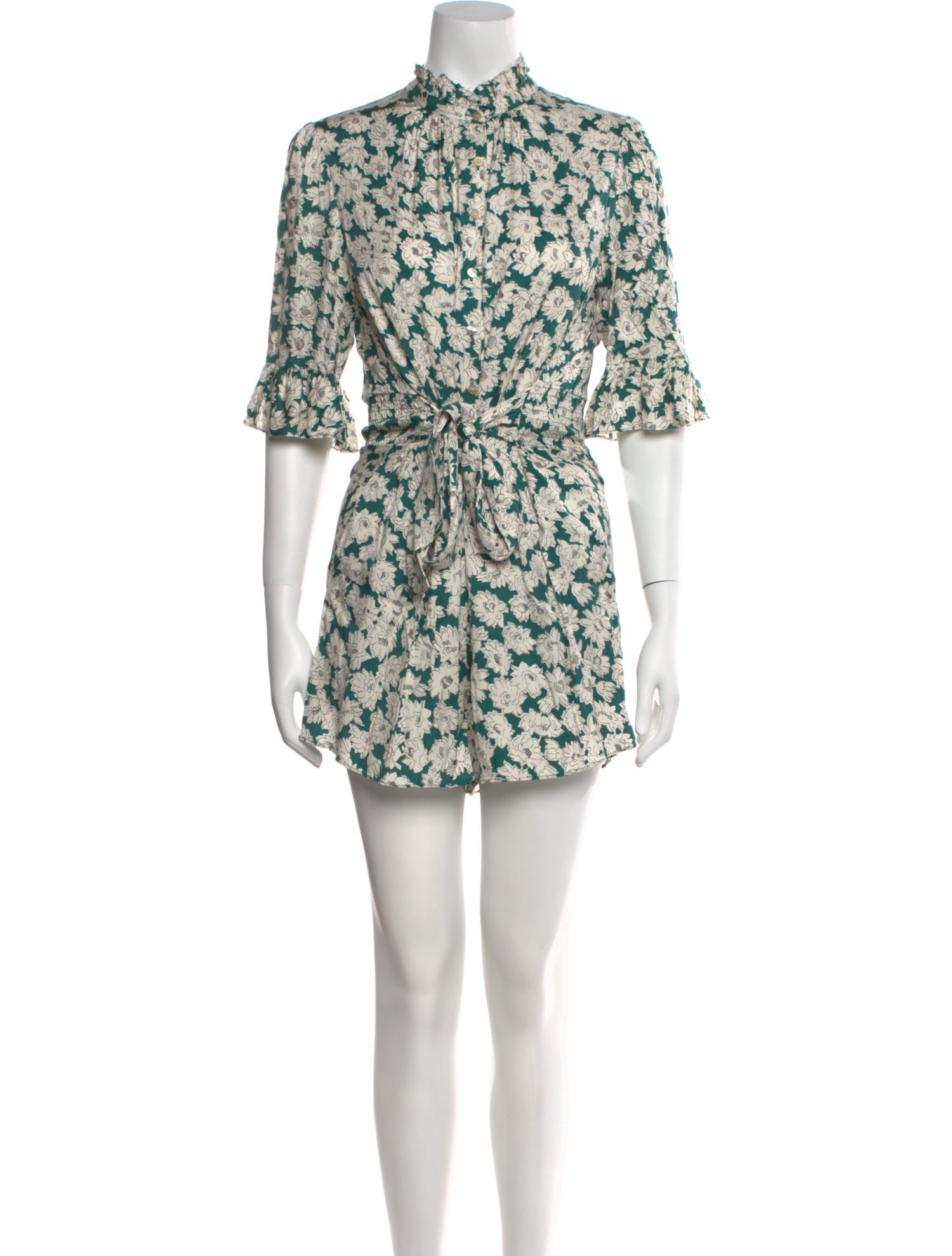 Rebecca Taylor Floral Print Mock Neck Romper w/ Tags