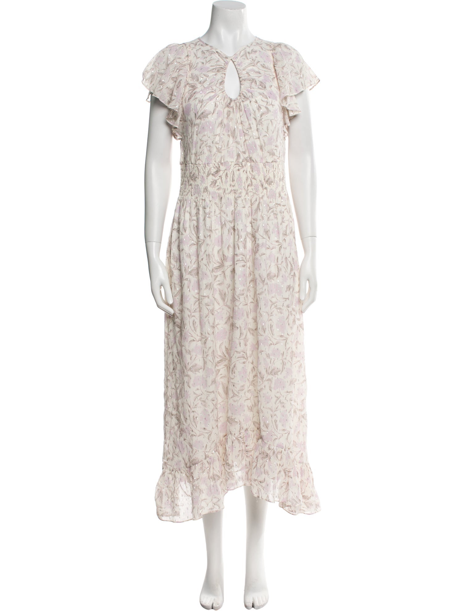 Rebecca Taylor Floral Print Midi Length Dress