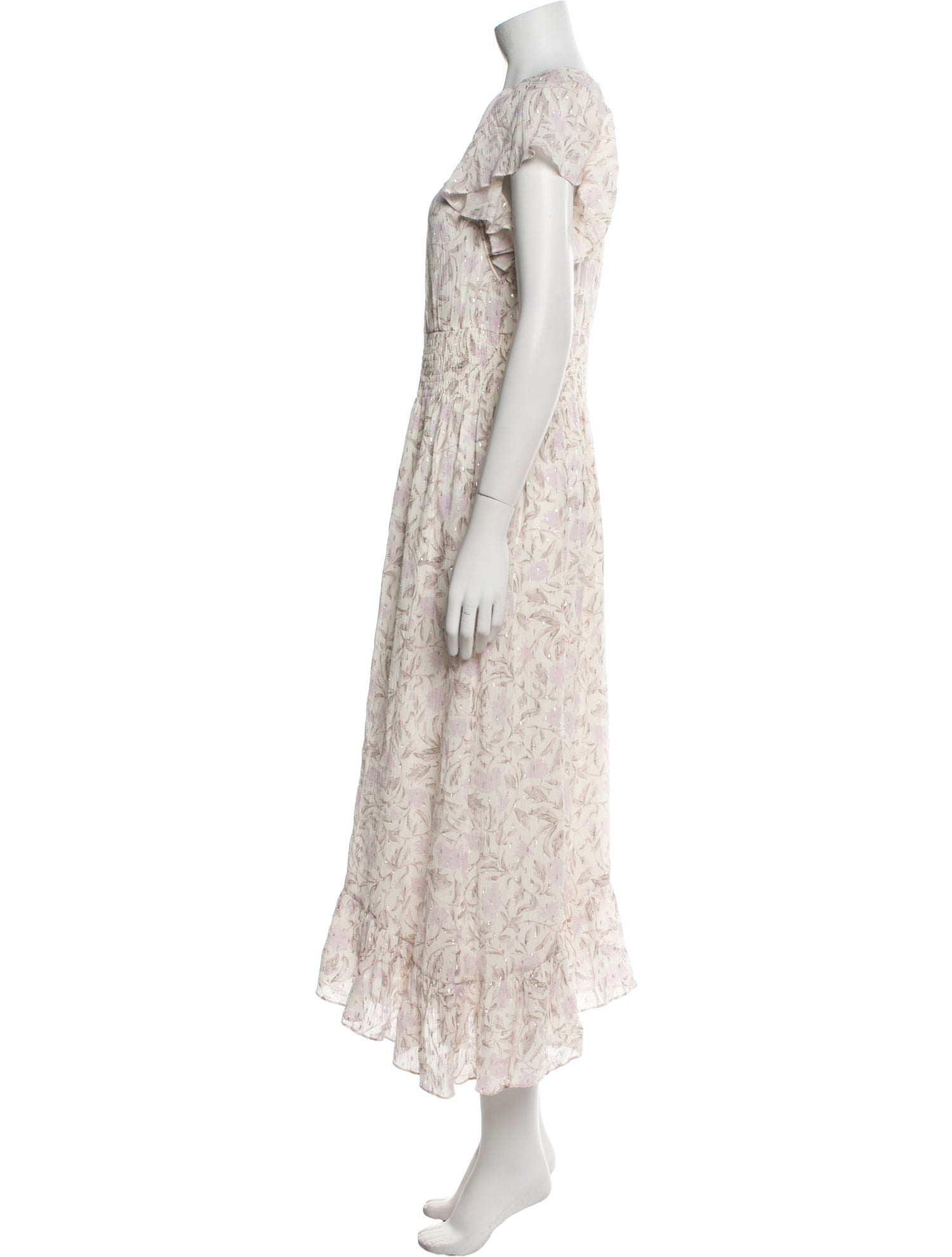 Rebecca Taylor Floral Print Midi Length Dress