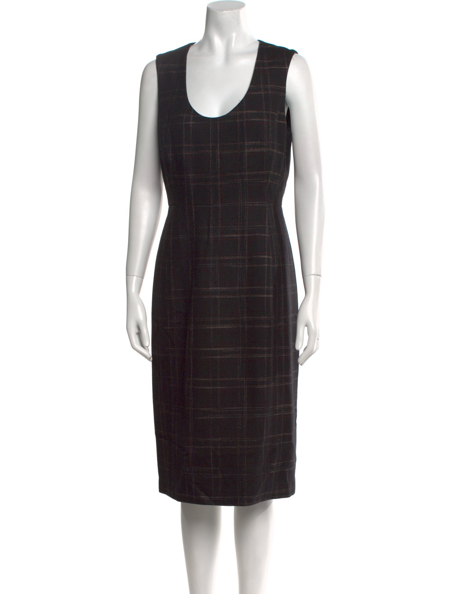 Rebecca Taylor Plaid Print Midi Length Dress