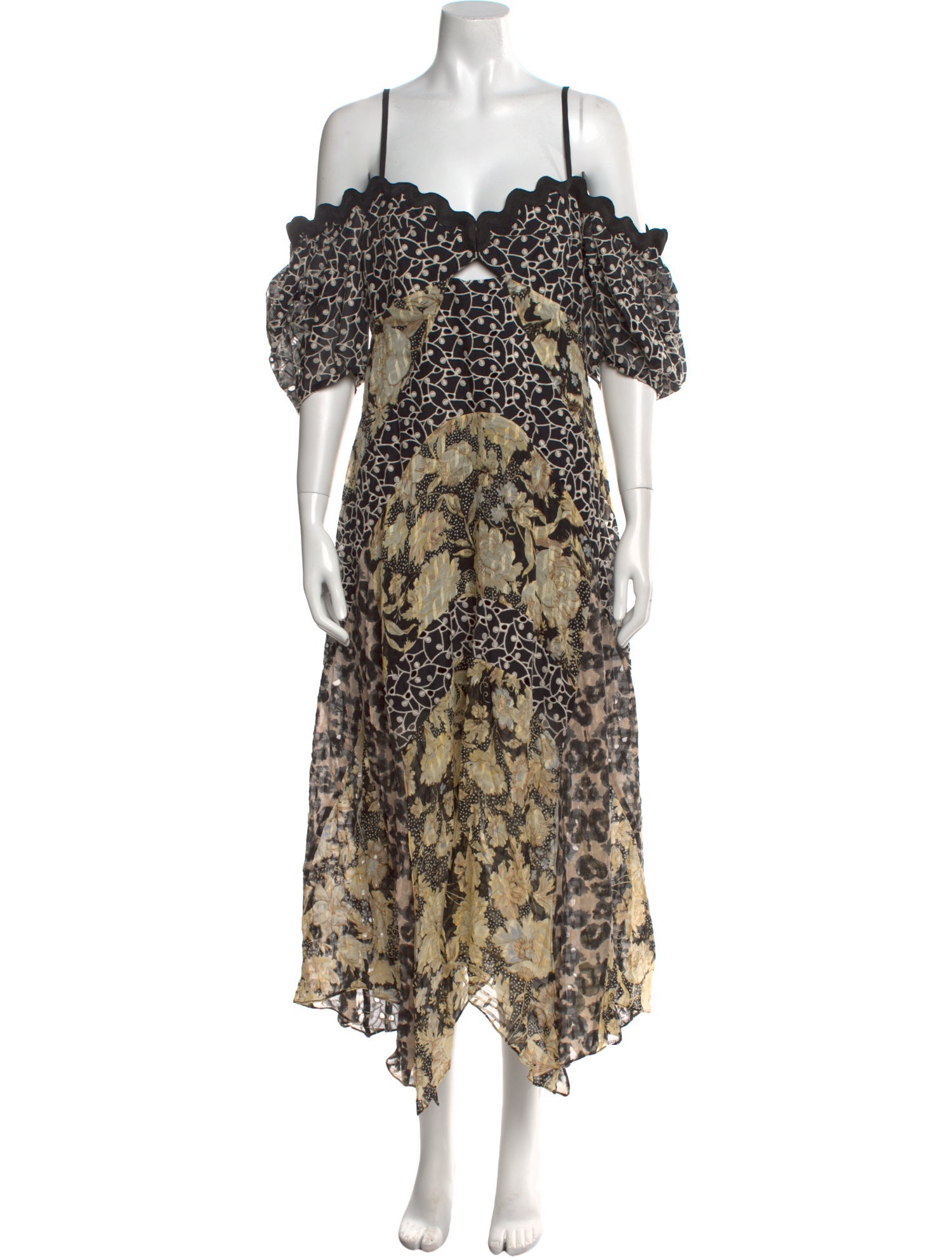 Rebecca Taylor Floral Print Midi Length Dress