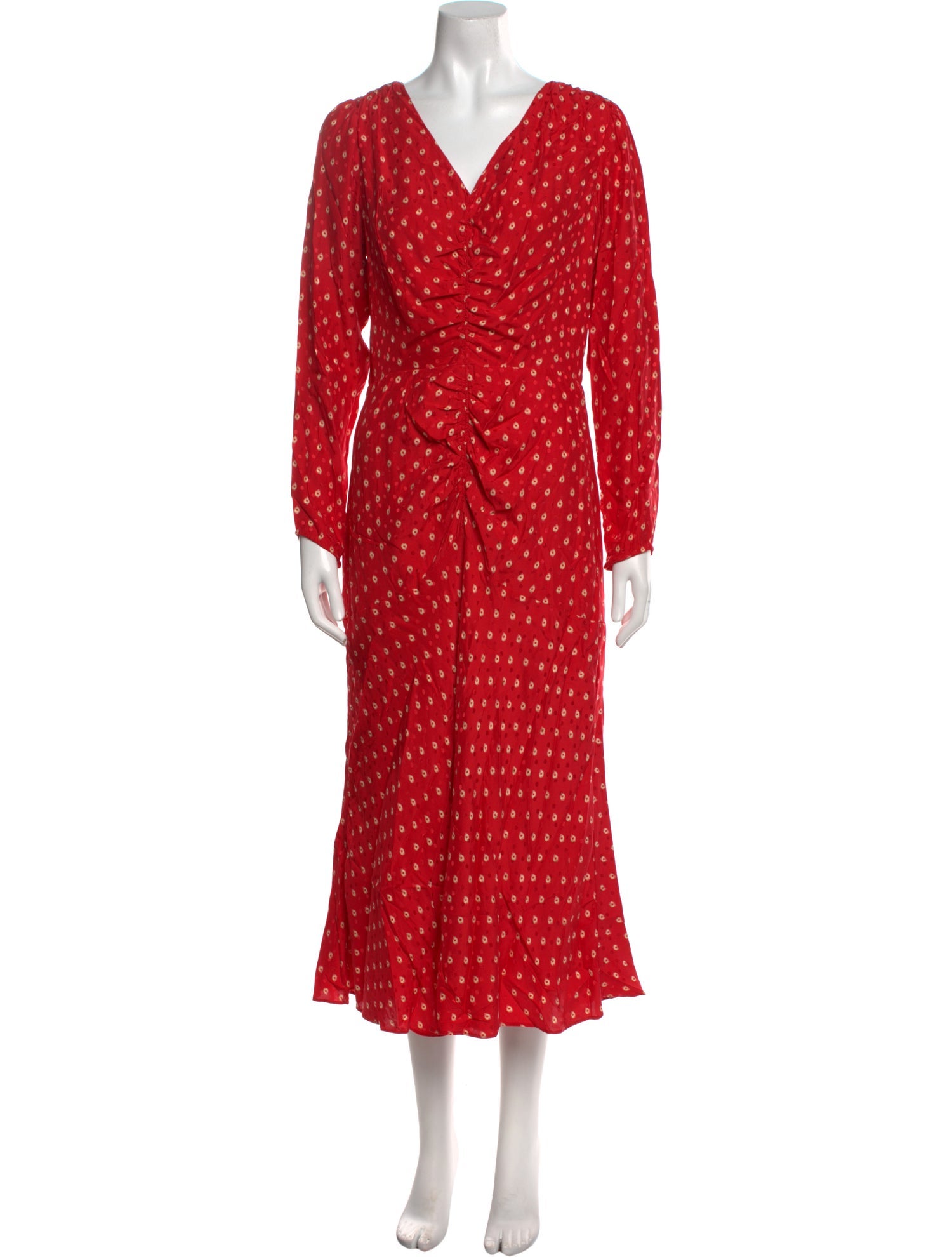 Rebecca Taylor Polka Dot Print Midi Length Dress