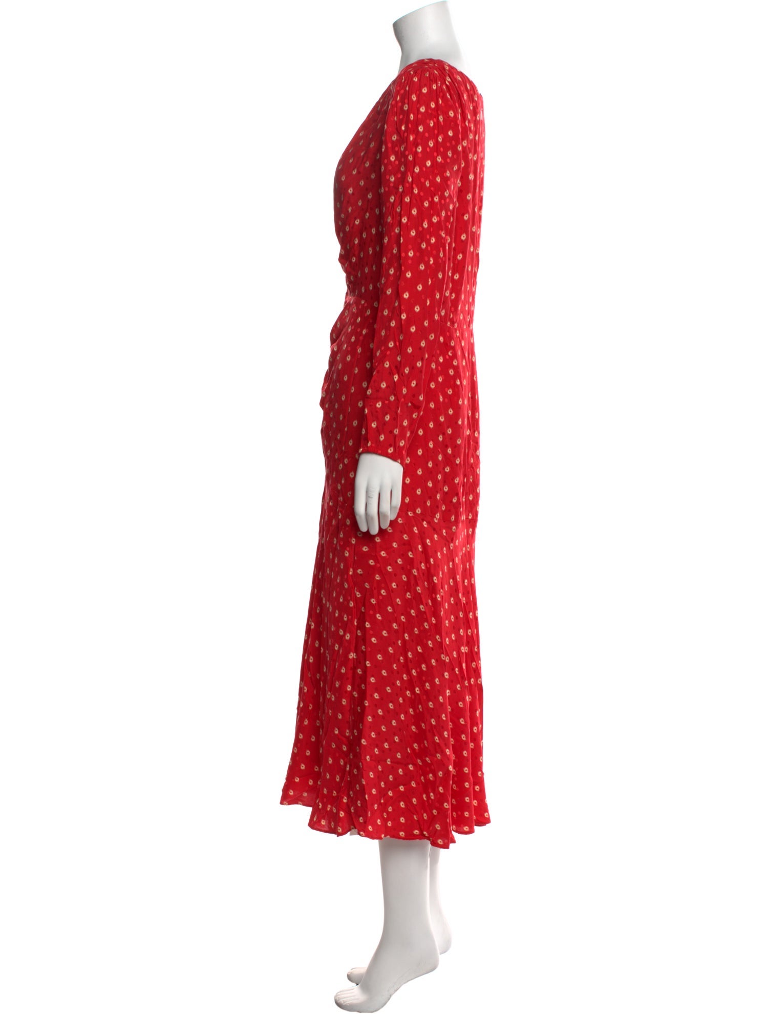 Rebecca Taylor Polka Dot Print Midi Length Dress