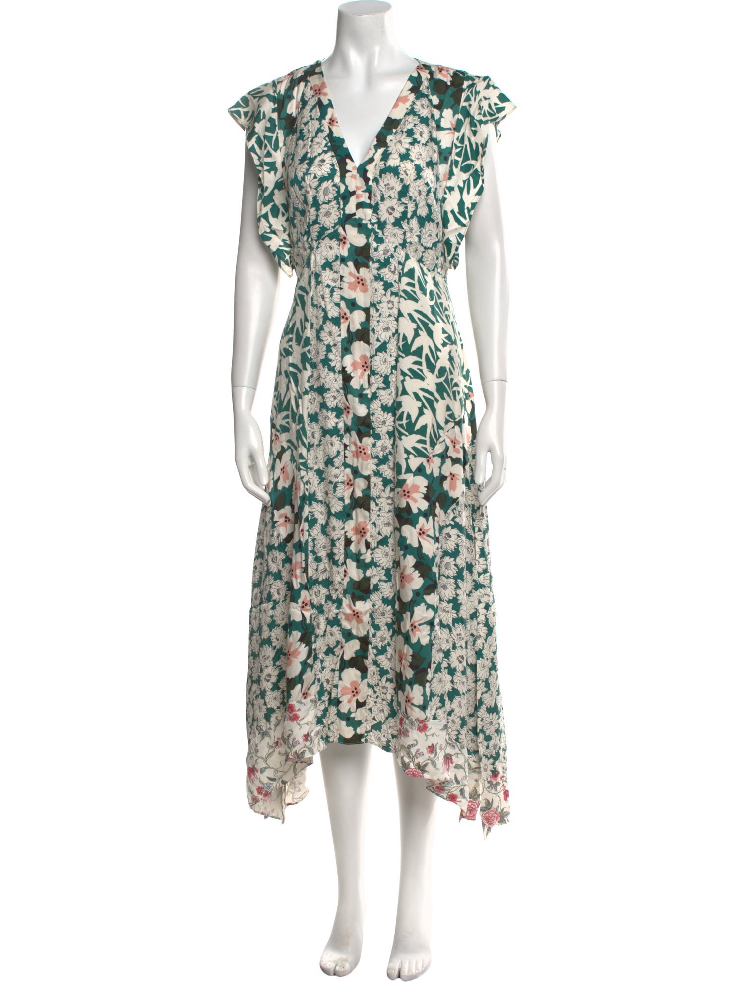 Rebecca Taylor Floral Print Long Dress