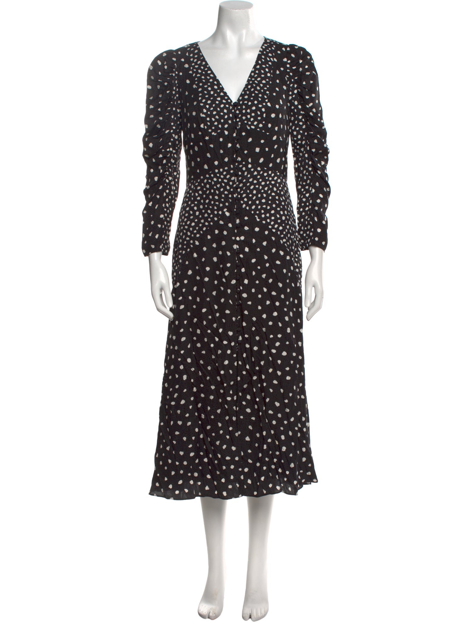 Rebecca Taylor Polka Dot Print Midi Length Dress