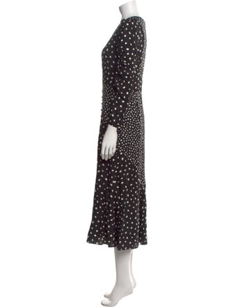 Rebecca Taylor Polka Dot Print Midi Length Dress