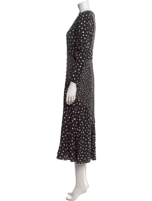 Rebecca Taylor Polka Dot Print Midi Length Dress
