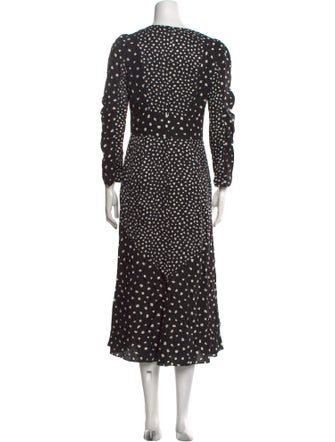 Rebecca Taylor Polka Dot Print Midi Length Dress