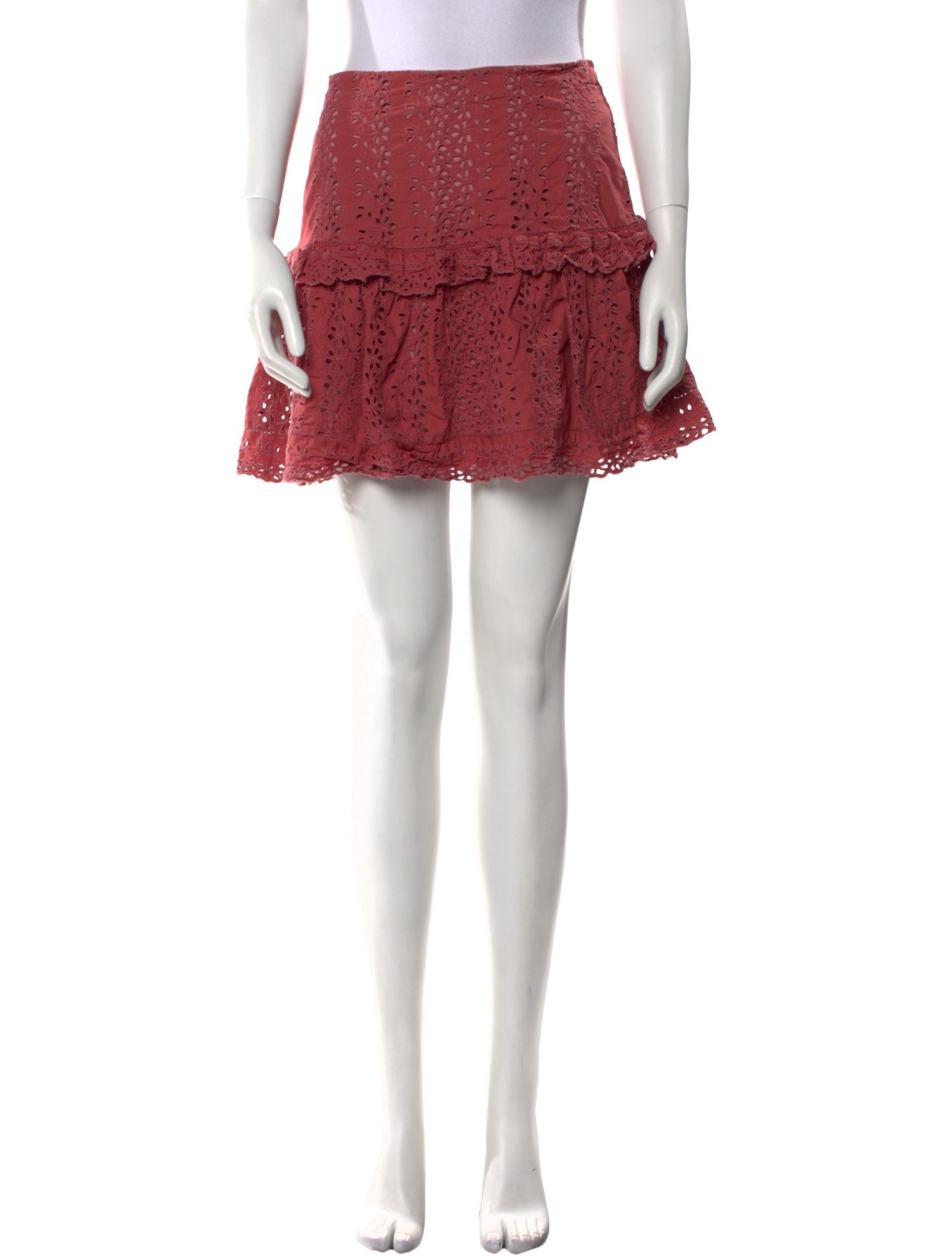 Rebecca Taylor Embroidered Accent Mini Skirt