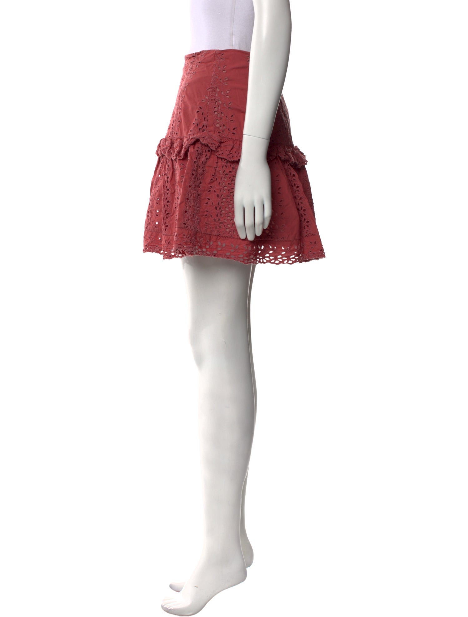 Rebecca Taylor Embroidered Accent Mini Skirt