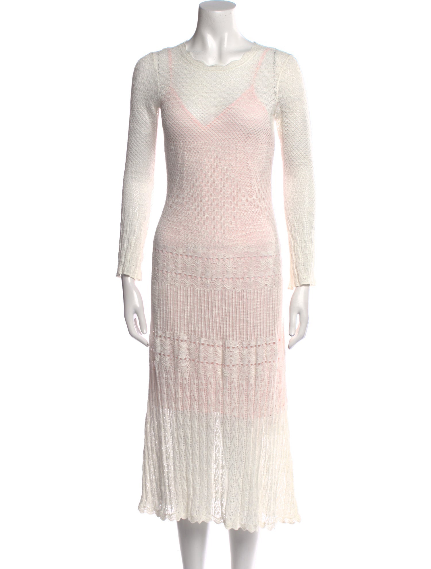 Rebecca Taylor Scoop Neck Midi Length Dress