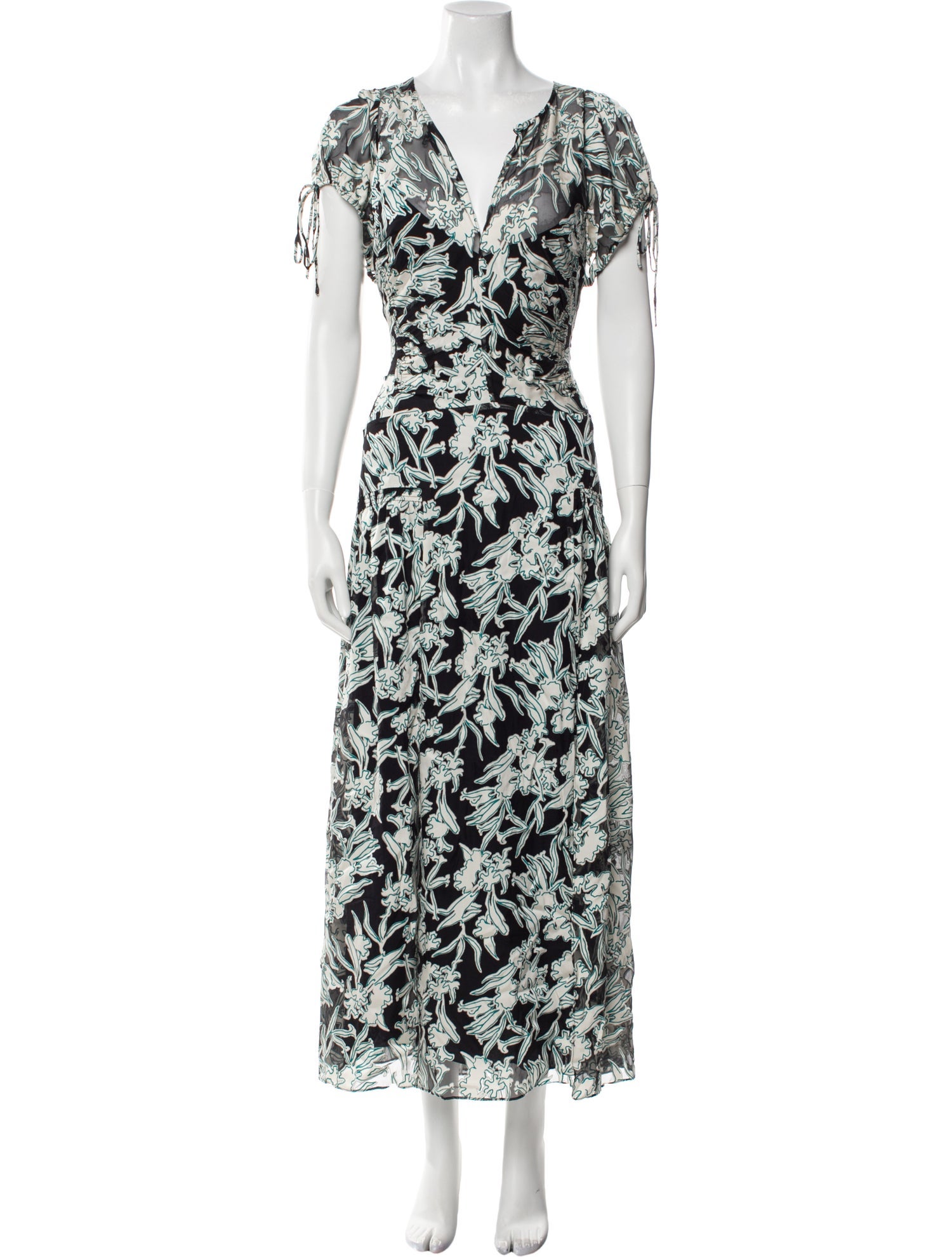 Rebecca Taylor Floral Print Long Dress