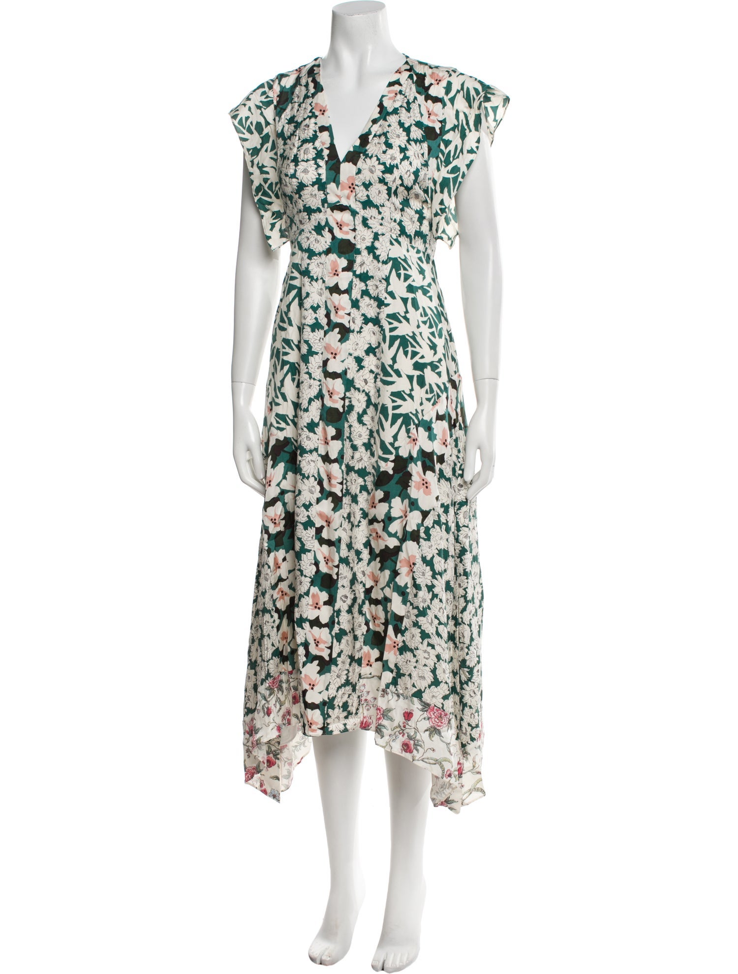 Rebecca Taylor Floral Print Long Dress