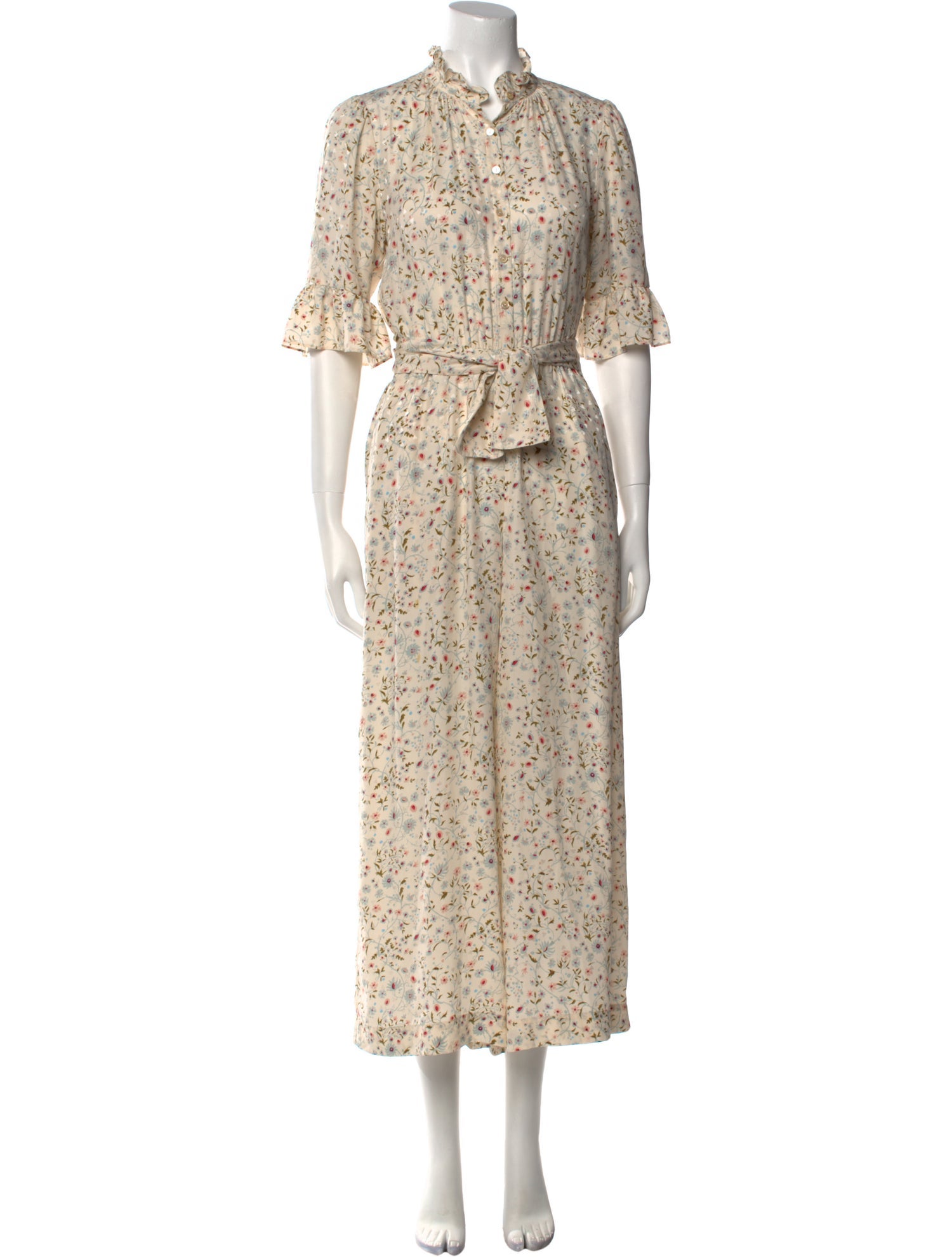 Rebecca Taylor Silk Floral Print Jumpsuit