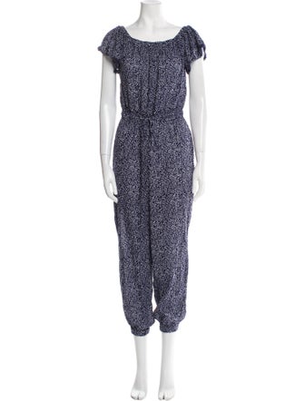 Rebecca Taylor Printed Scoop Neck Jumpsuit