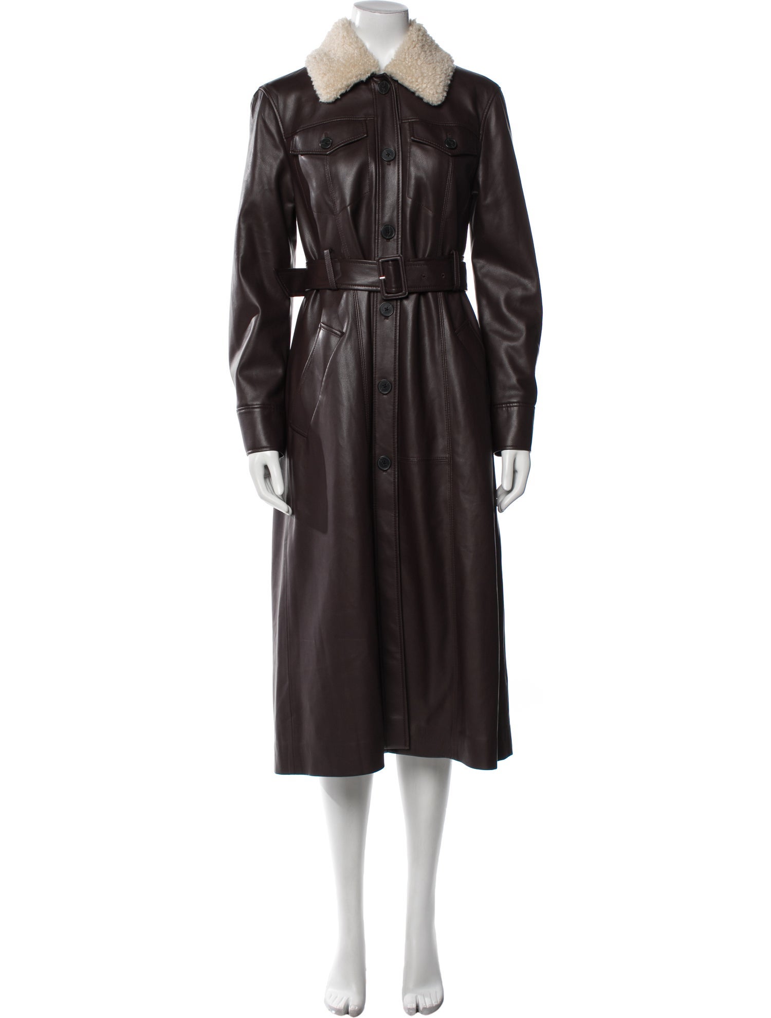 Rebecca Taylor Faux Leather Trench Coat