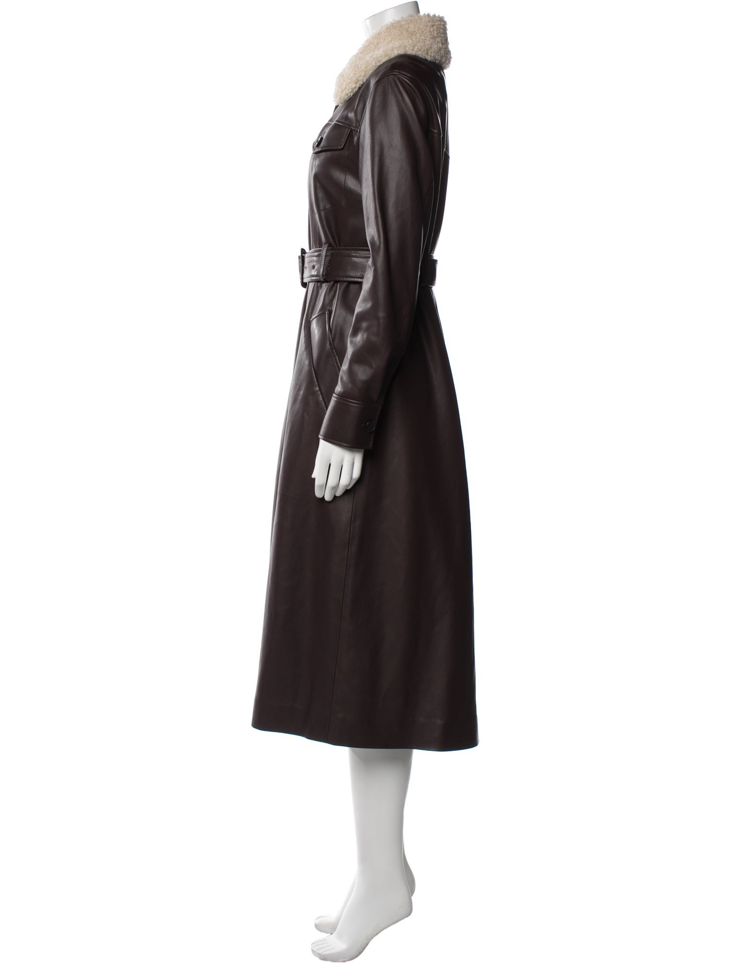 Rebecca Taylor Faux Leather Trench Coat