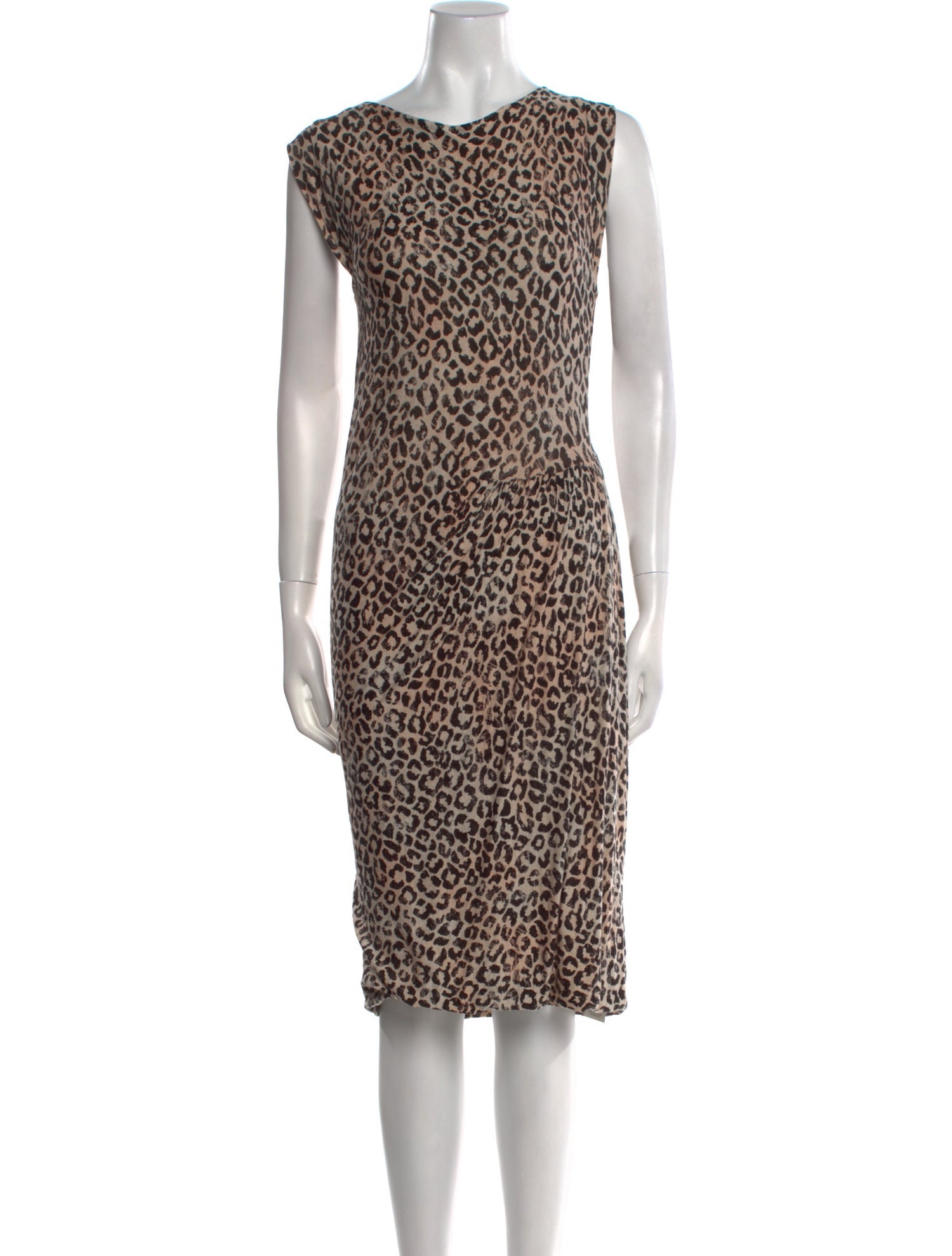 Rebecca Taylor Animal Print Midi Length Dress