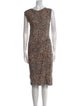 Rebecca Taylor Animal Print Midi Length Dress