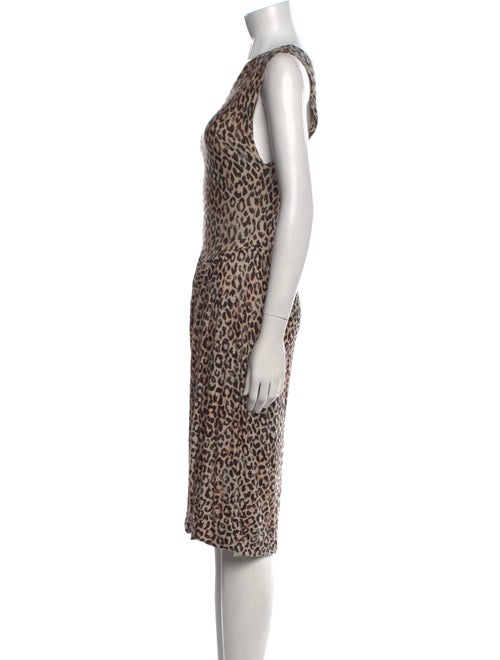 Rebecca Taylor Animal Print Midi Length Dress