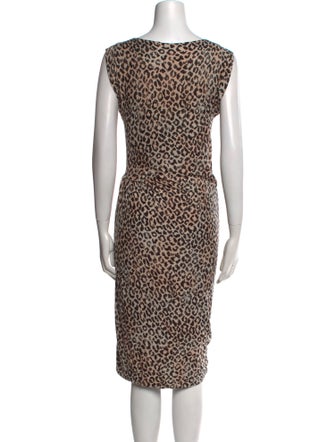 Rebecca Taylor Animal Print Midi Length Dress