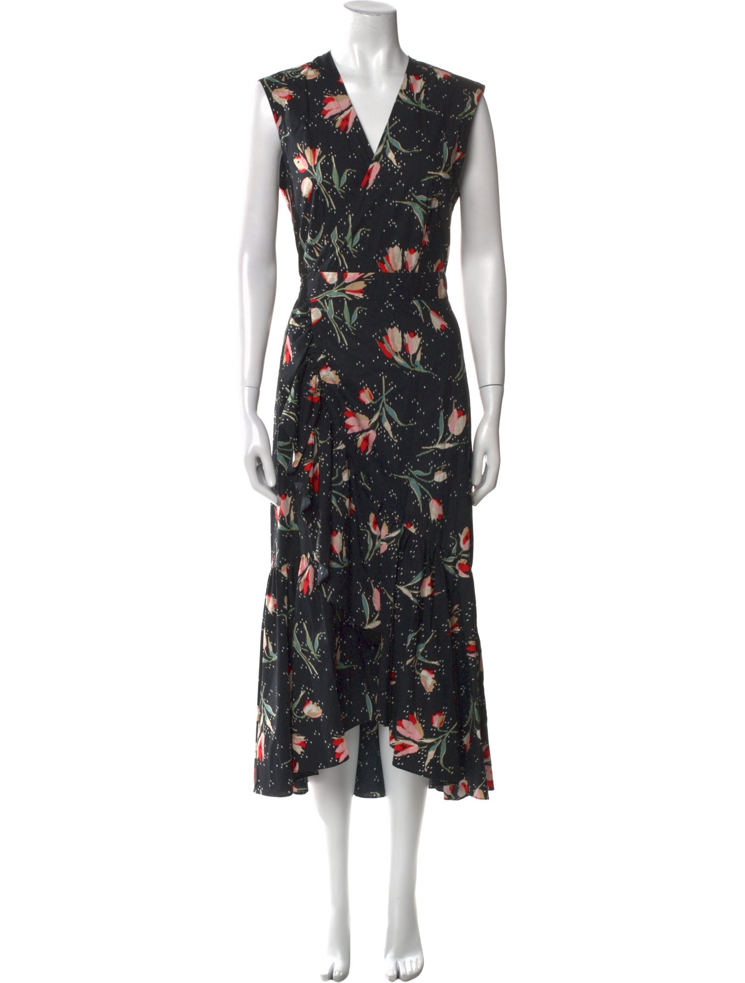 Rebecca Taylor Floral Print Midi Length Dress