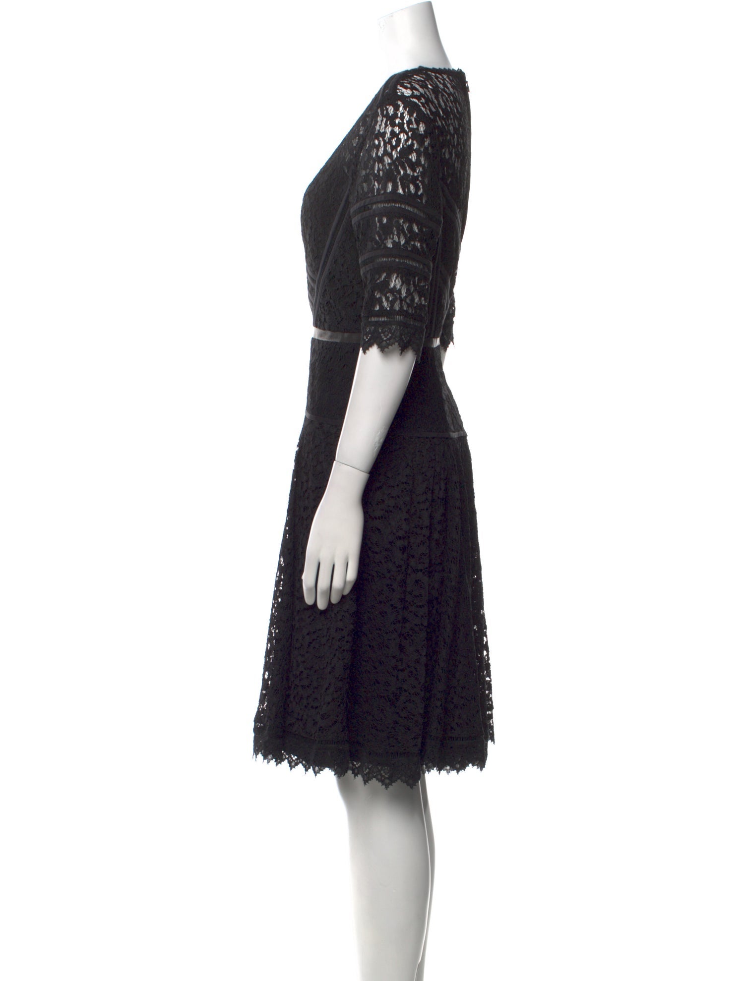 Rebecca Taylor Lace Pattern Knee-Length Dress