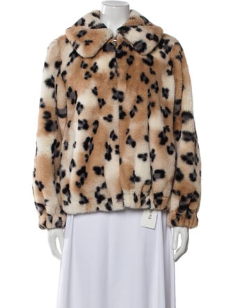 Rebecca Taylor Printed Faux Fur Jacket