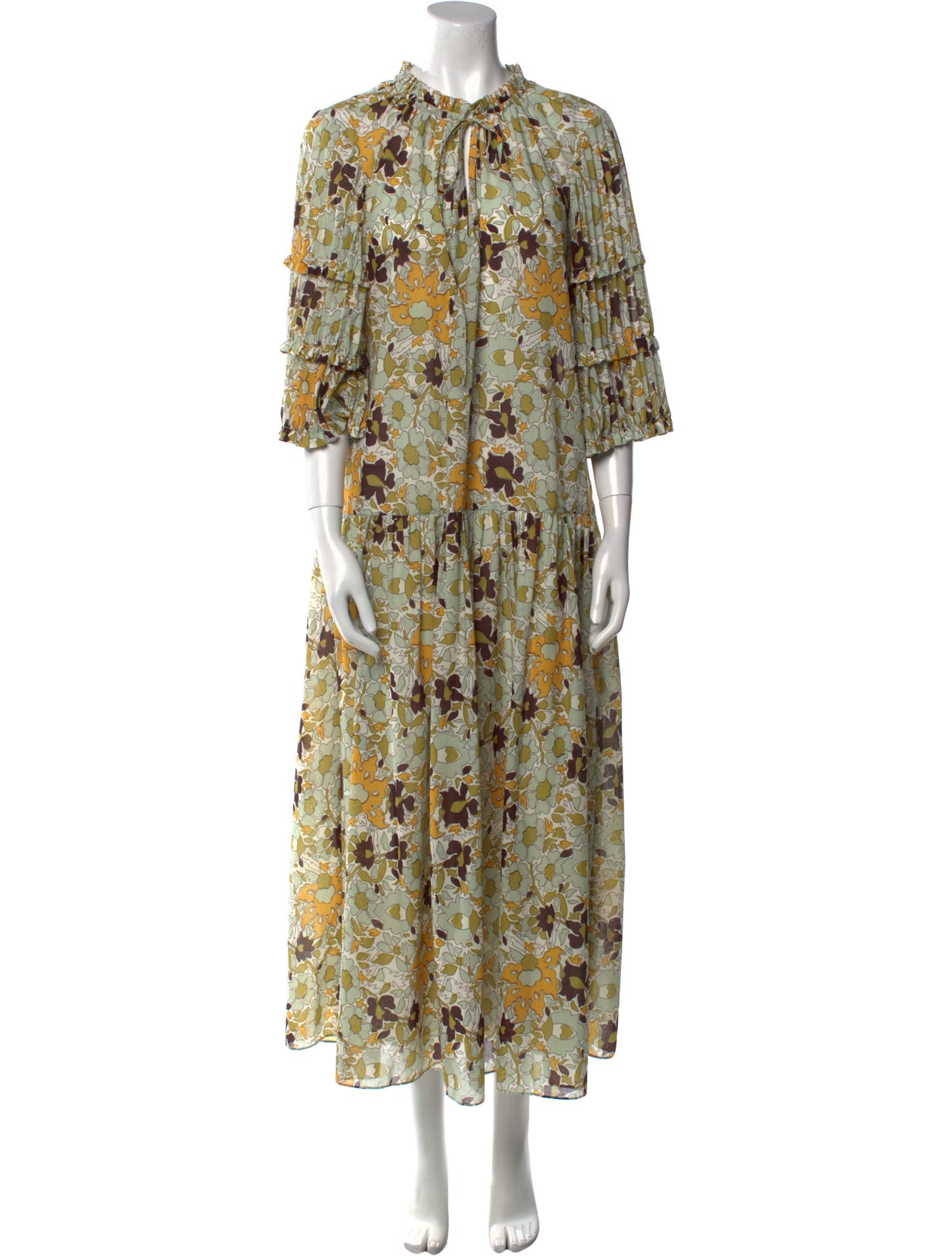 Rebecca Taylor Floral Print Long Dress