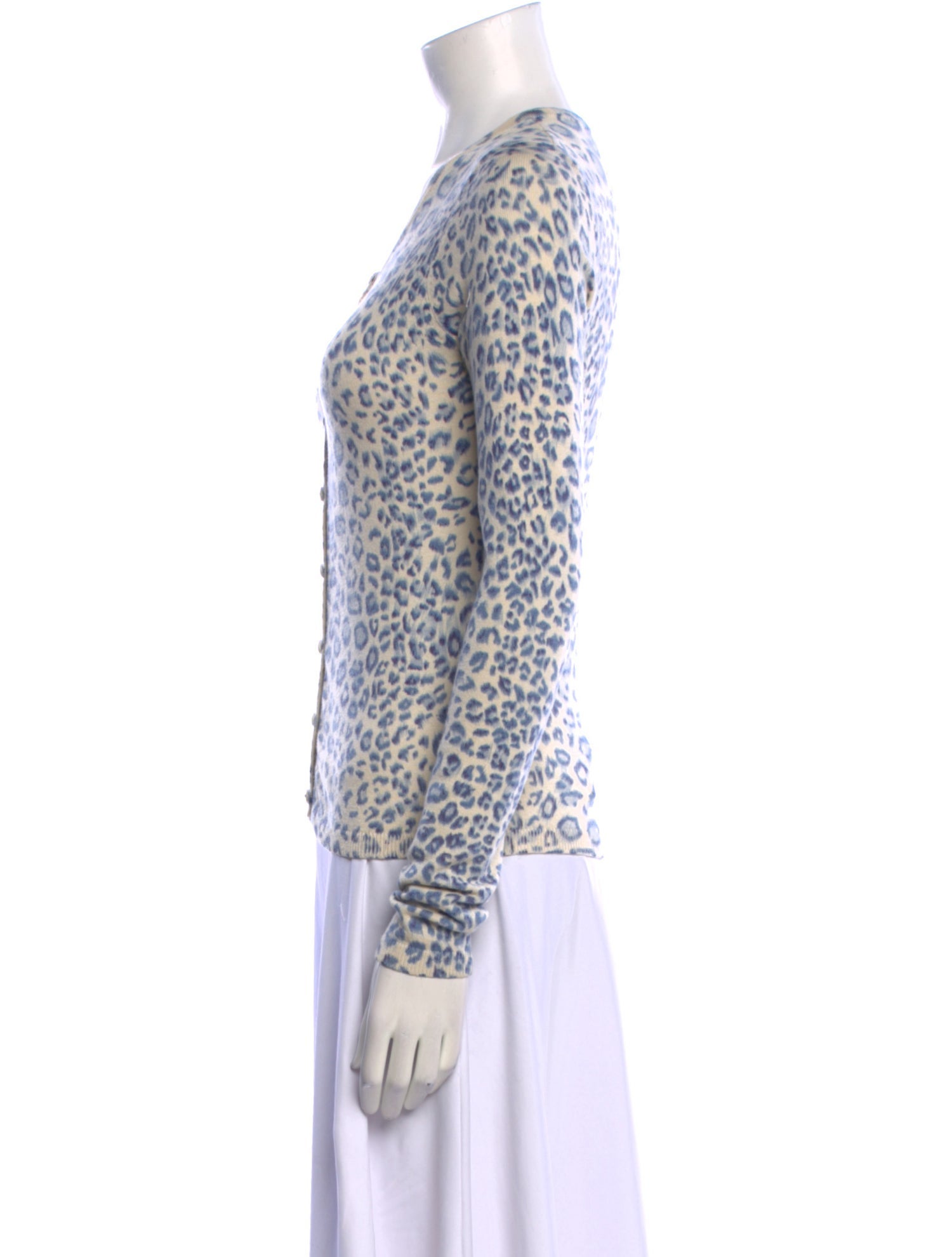 Rebecca Taylor Animal Print V-Neck Sweater