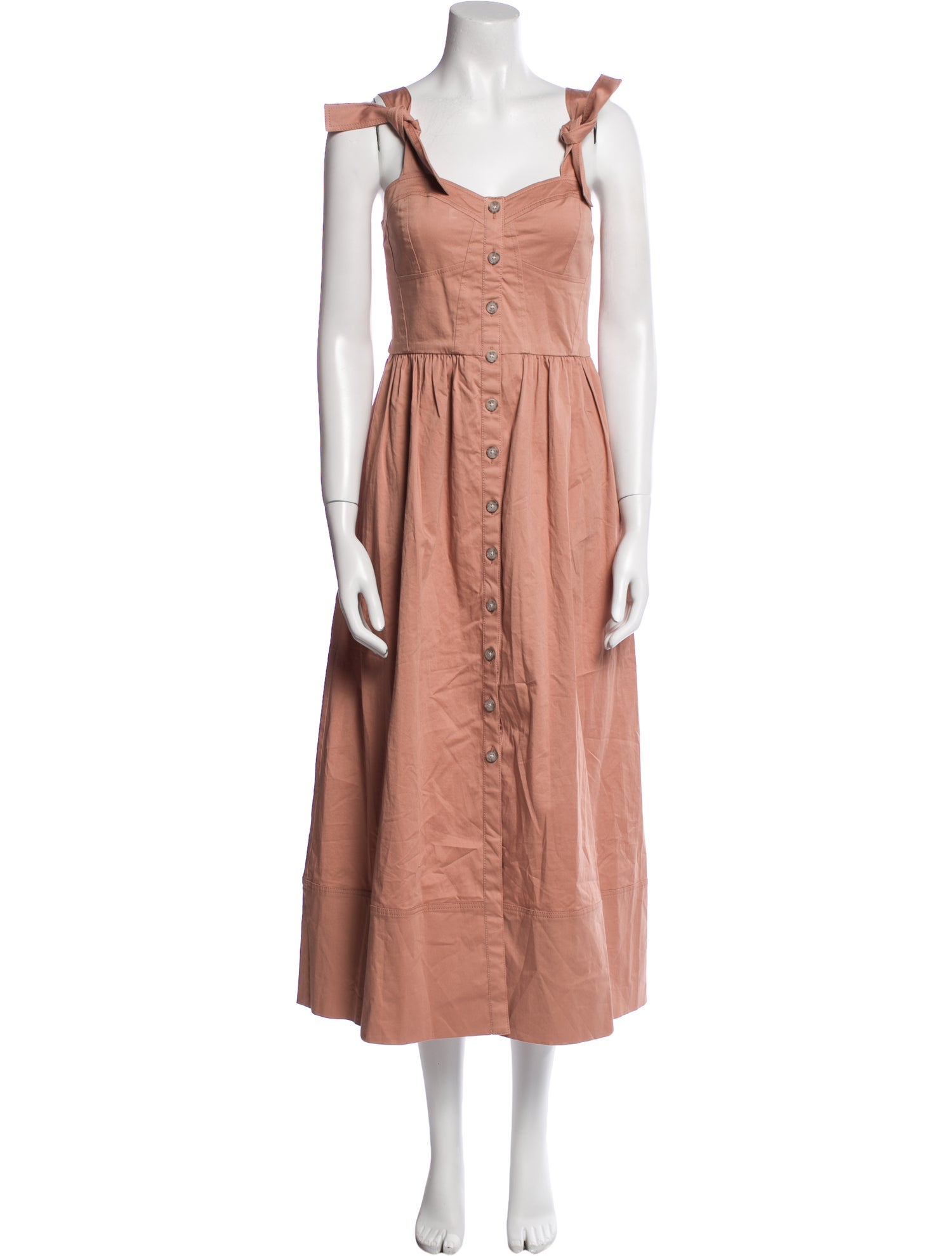 Rebecca Taylor Square Neckline Midi Length Dress