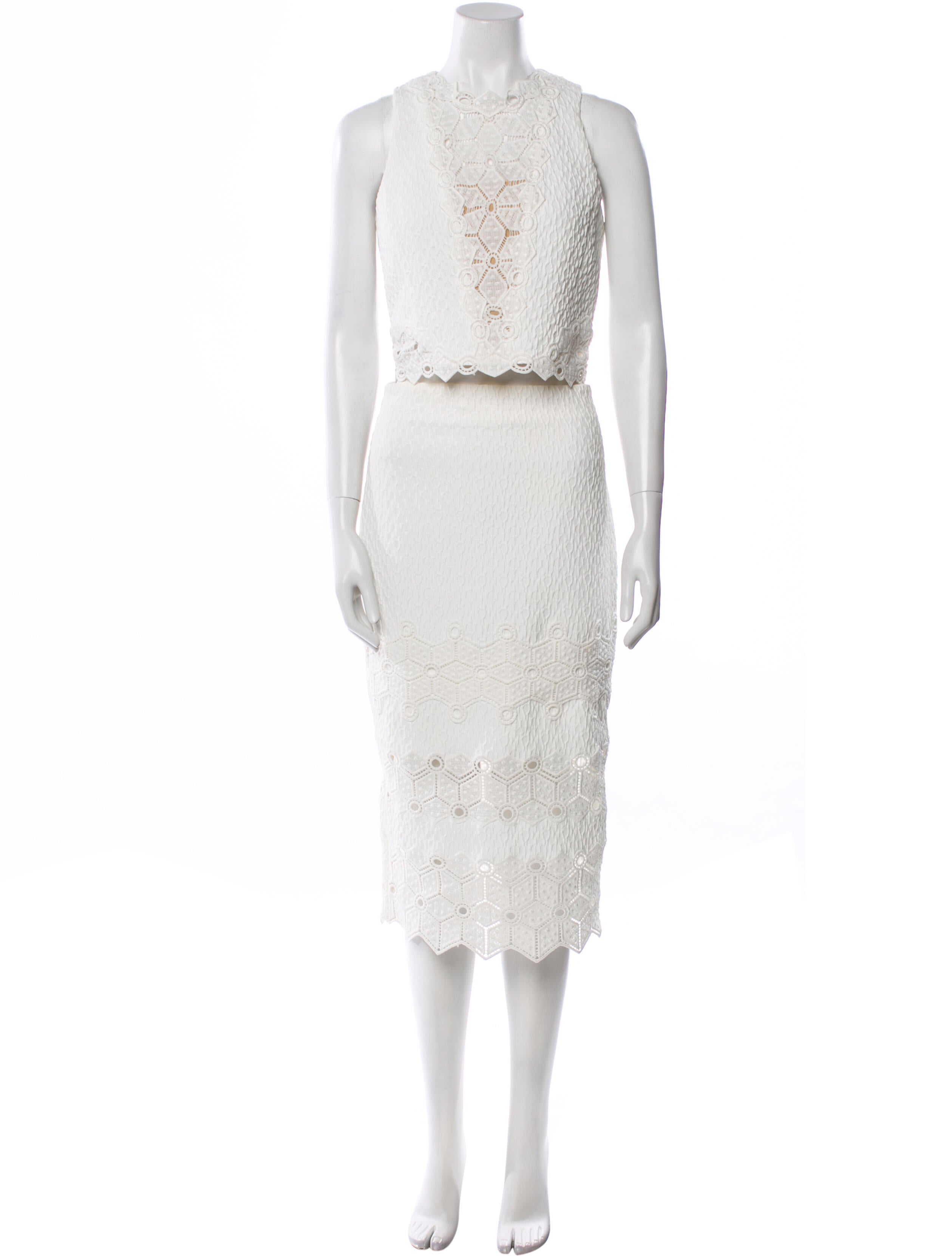 Rebecca Taylor Printed Cutout Accent Skirt Set