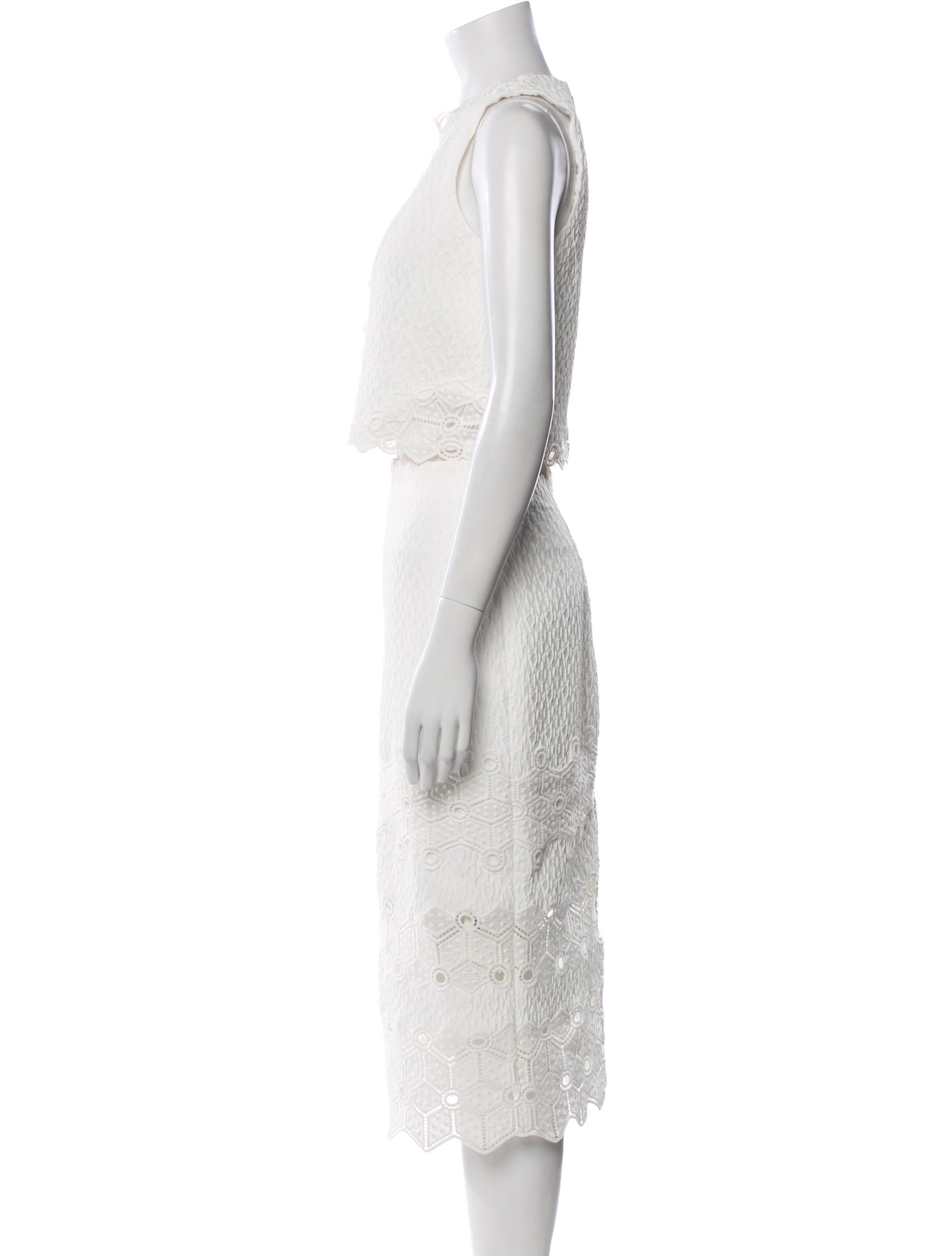 Rebecca Taylor Printed Cutout Accent Skirt Set