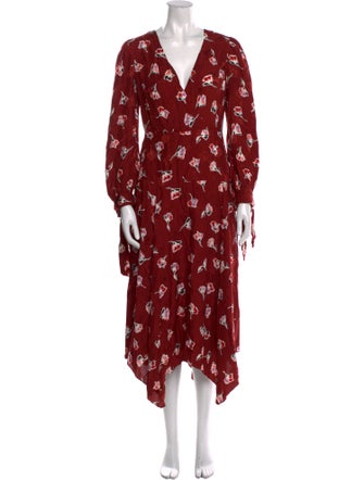 Rebecca Taylor Floral Print Midi Length Dress