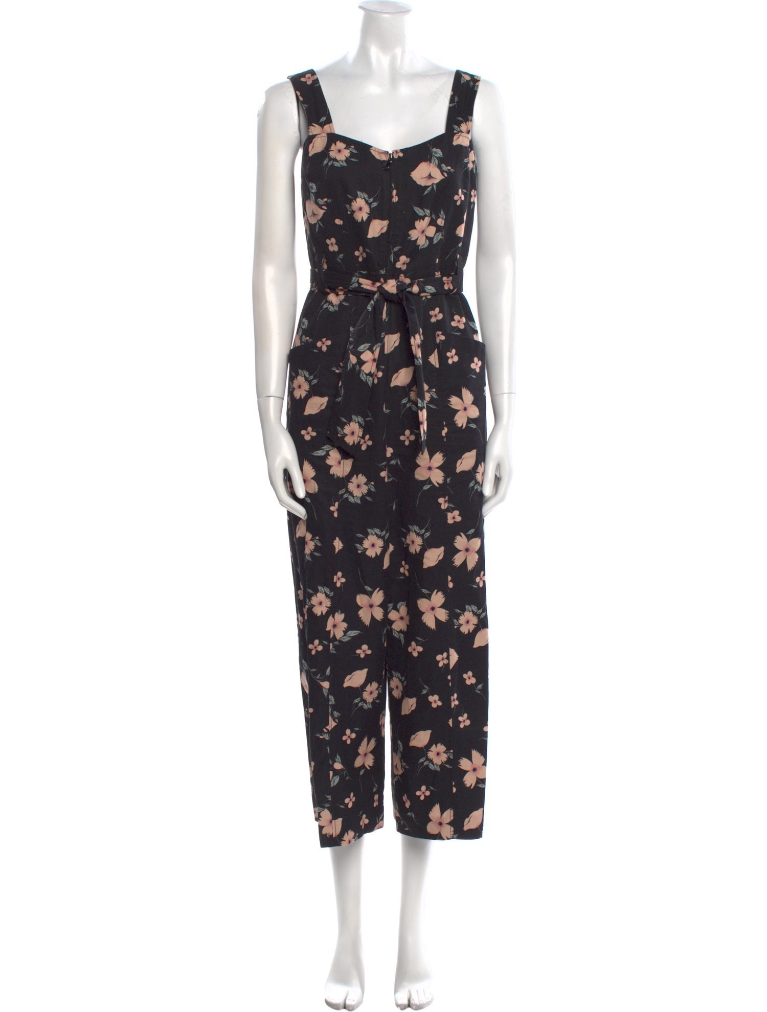 Rebecca Taylor Floral Print Square Neckline Jumpsuit