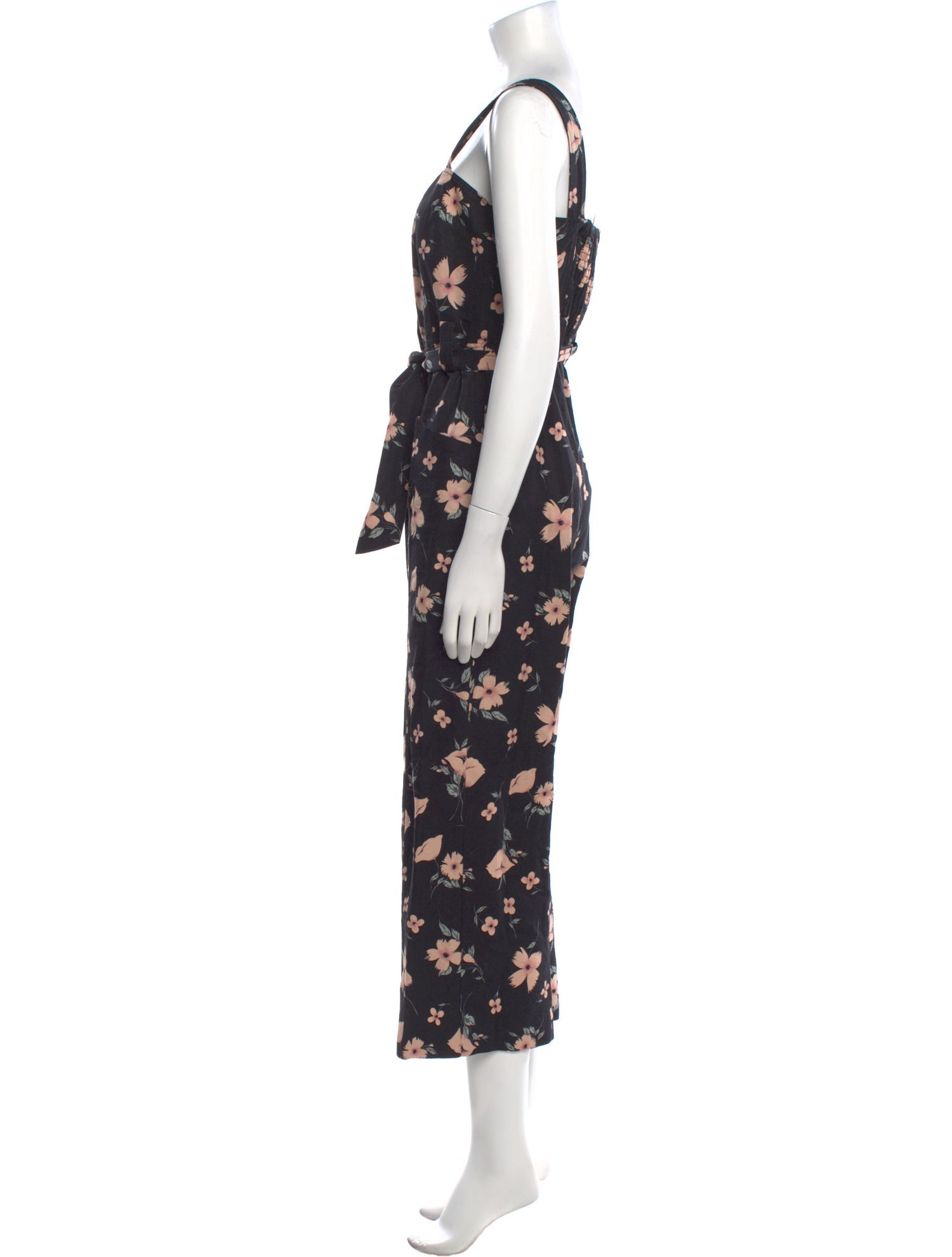 Rebecca Taylor Floral Print Square Neckline Jumpsuit