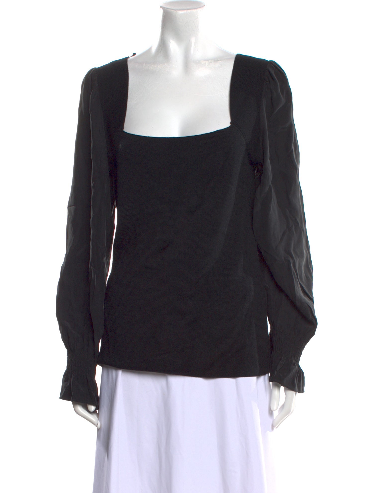 Rebecca Taylor Wool Square Neckline Blouse