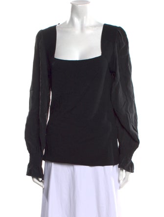 Rebecca Taylor Wool Square Neckline Blouse