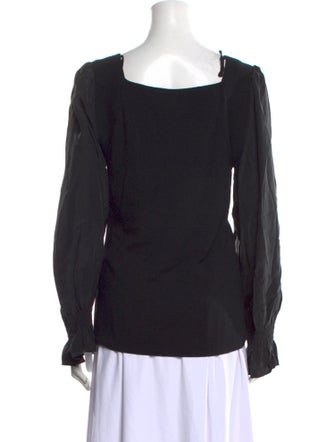 Rebecca Taylor Wool Square Neckline Blouse