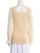 Rebecca Taylor Square Neckline Long Sleeve Blouse