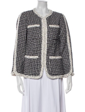 Rebecca Taylor Tweed Houndstooth Print Jacket