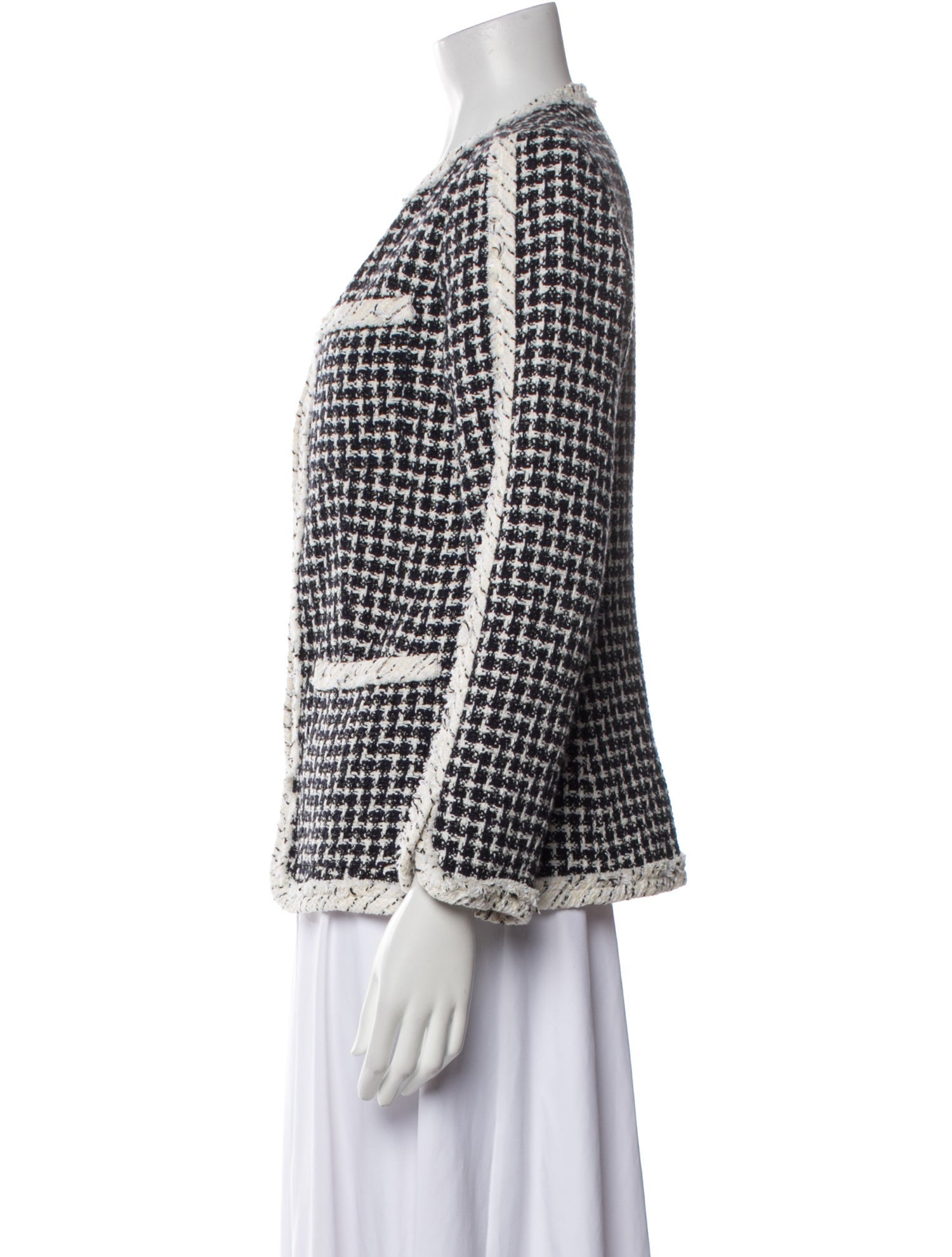 Rebecca Taylor Tweed Houndstooth Print Jacket