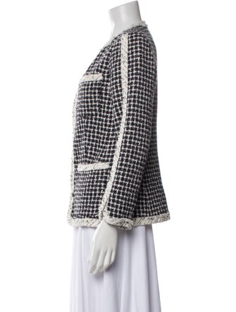 Rebecca Taylor Tweed Houndstooth Print Jacket