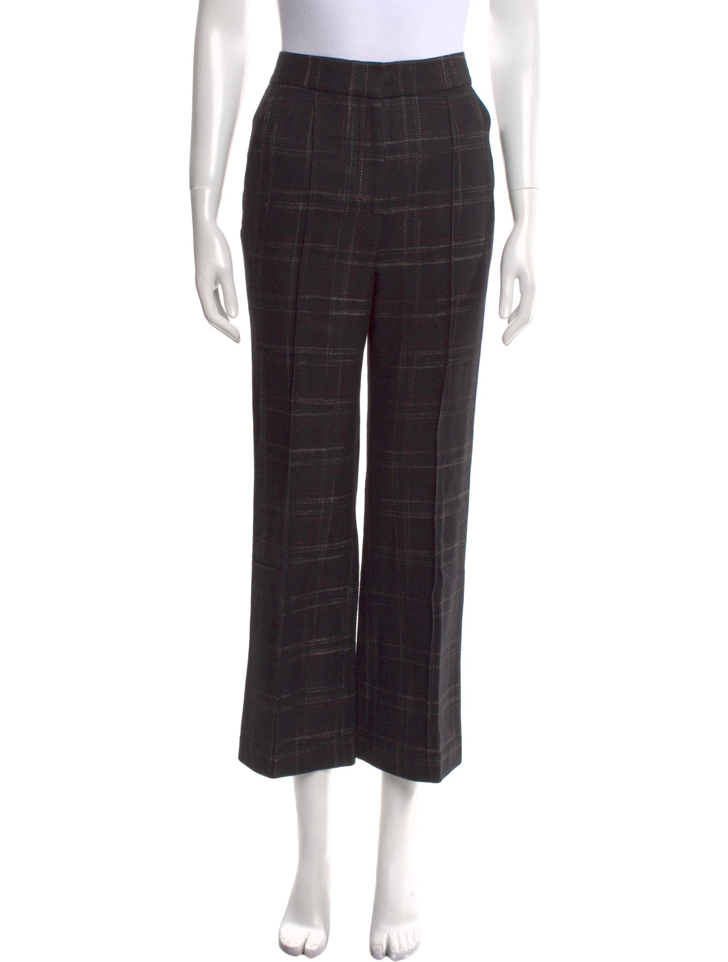 Rebecca Taylor Plaid Print Wide Leg Pants