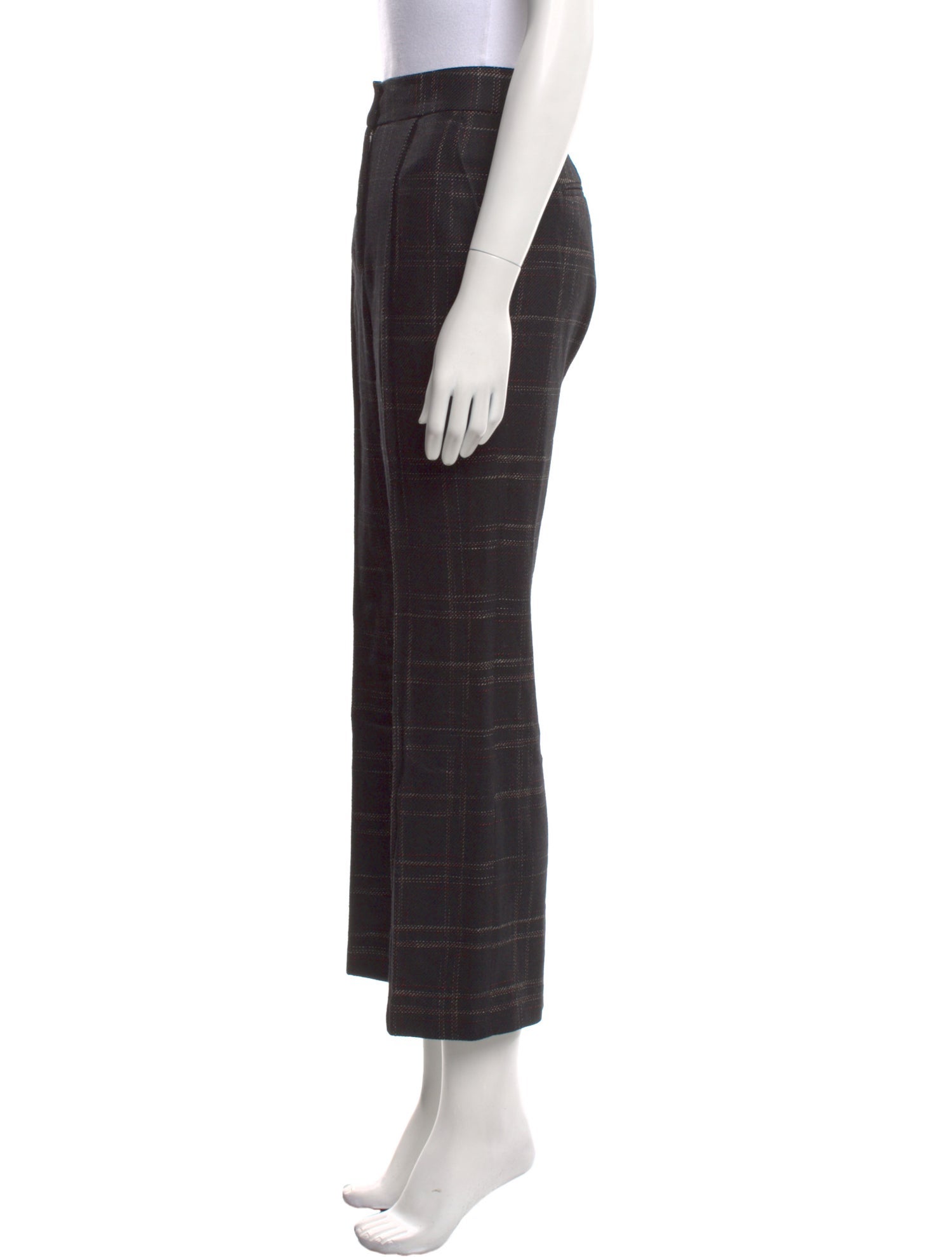 Rebecca Taylor Plaid Print Wide Leg Pants