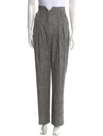 Rebecca Taylor Plaid Print Straight Leg Pants