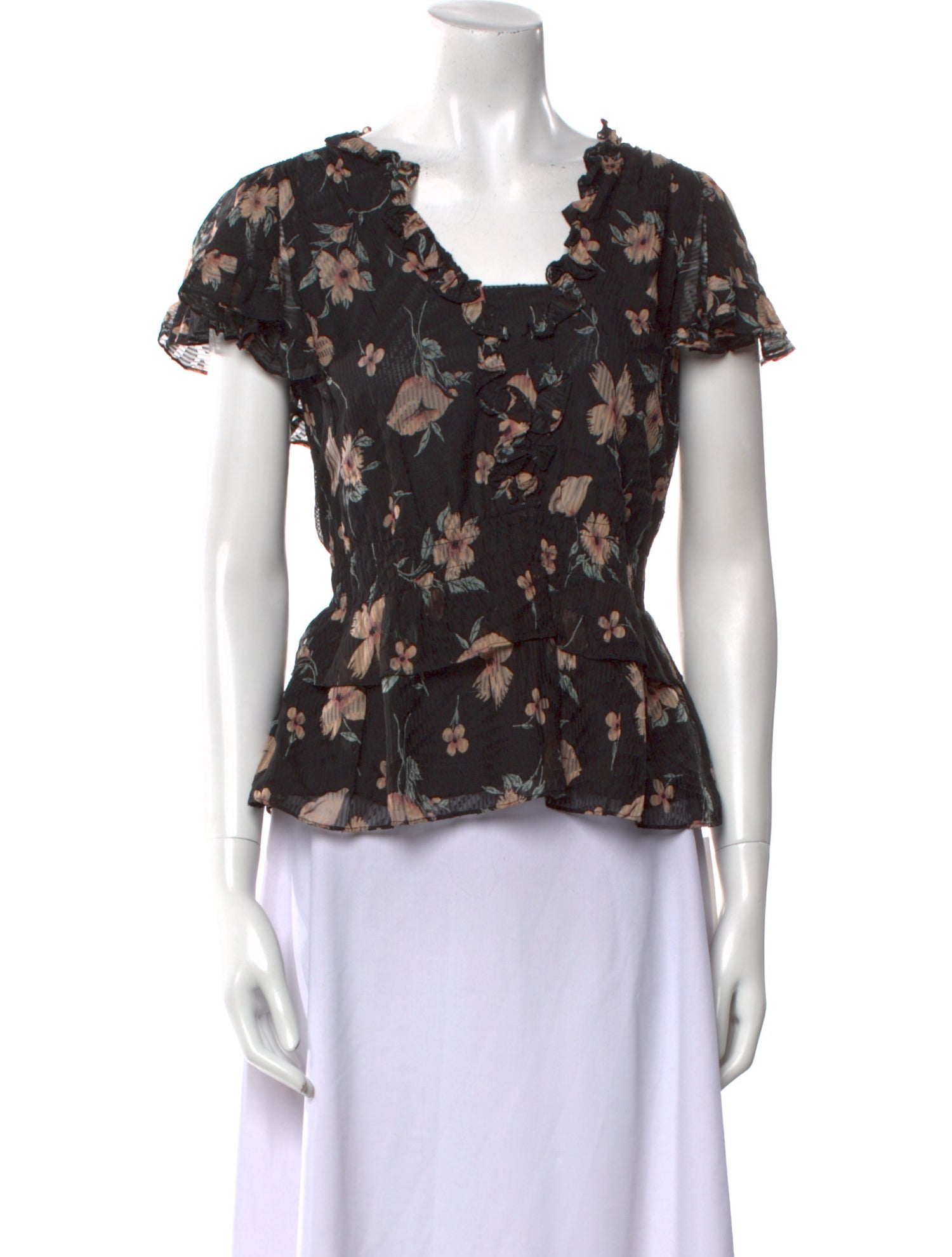 Rebecca Taylor Silk Floral Print Blouse